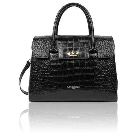 petit sac a main carré noir imitation croco